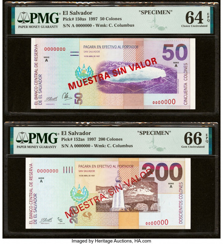 El Salvador Banco Central de Reserva de El Salvador 50; 200 Colones 18.4.1997 Pi...