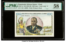 Equatorial African States Banque Centrale des Etats de l'Afrique Equatoriale 100 Francs ND (1961-62) Pick 1a PMG Choice About Unc 58. 

HID09801242017...