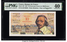 France Banque de France 10 Nouveaux Francs on 1000 Francs 7.3.1957 Pick 138 PMG Extremely Fine 40. Pinholes are present on this example.

HID098012420...