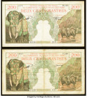 French Indochina Institut d'Emission des Etats, Cambodia; Vietnam 200 Piastres = 200 Riels; 200 Piastres = 200 Dong ND (1953) Pick 98; 109 Two Example...
