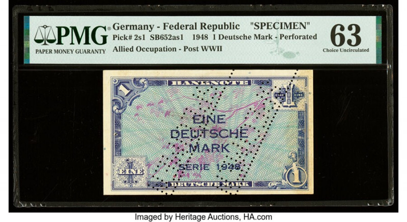 Germany Federal Republic U.S. Army Command 1 Deutsche Mark 1948 Pick 2s1 Specime...