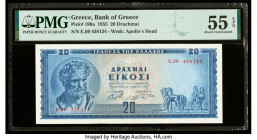 Greece Bank of Greece 20 Drachmai 1.5.1955 Pick 190a PMG About Uncirculated 55 EPQ. 

HID09801242017

© 2022 Heritage Auctions | All Rights Reserved