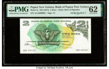 First Serial Number AAA000001 Papua New Guinea Bank of Papua New Guinea 2 Kina ND (1975) Pick 1a PMG Uncirculated 62. An exciting first serial is seen...