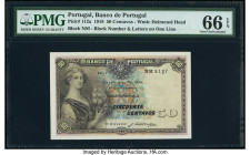 Portugal Banco de Portugal 50 Centavos 5.7.1918 Pick 112a PMG Gem Uncirculated 66 EPQ. 

HID09801242017

© 2022 Heritage Auctions | All Rights Reserve...