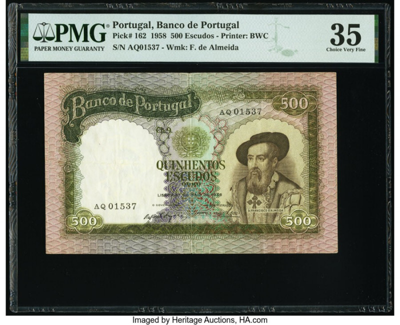 Portugal Banco de Portugal 500 Escudos 27.5.1958 Pick 162 PMG Choice Very Fine 3...