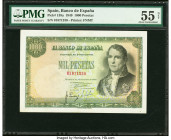 Spain Banco de Espana 1000 Pesetas 4.11.1949 (ND 1951) Pick 138a PMG About Uncirculated 55 Net. Previous mounting is noted on this example.

HID098012...