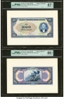 Turkey Central Bank 1000 Lirasi 1930 (ND 1946) Pick 146p1; 146p2 Front and Back Proofs PMG Superb Gem Unc 67 EPQ; Gem Uncirculated 66 EPQ. 

HID098012...