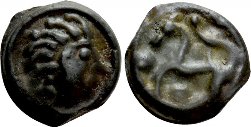 WESTERN EUROPE. Northeast Gaul. Senones. Potin (1st century BC). 

Obv: Stylis...