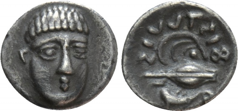 CAMPANIA. Phistelia. Obol (Circa 380-350 BC). 

Obv: Young male head facing sl...