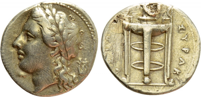 SICILY. Syracuse. 50 Litra (317-289). Time of Agathokles.

Obv: Laureate head ...