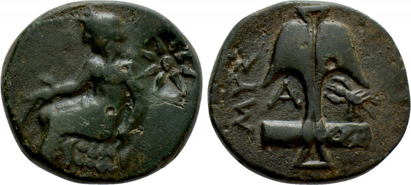 THRACE. Apollonia Pontika. Ae (3rd-2nd century BC). 

Obv: Apollo seated left ...