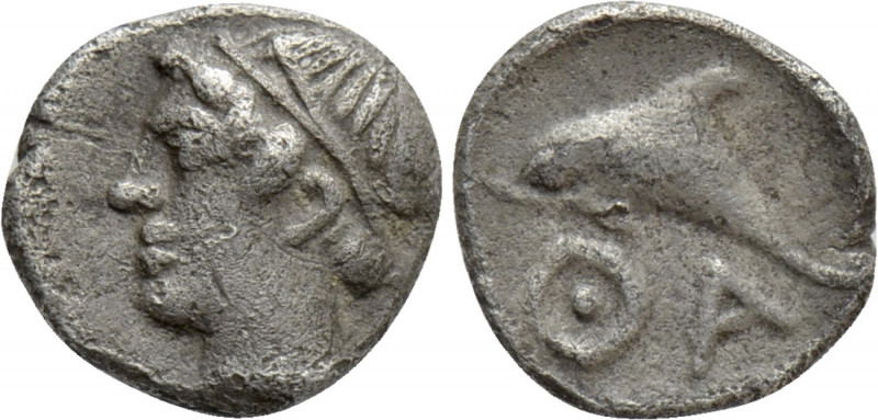 THRACE. Thasos. Hemiobol (Circa 412-404 BC). 

Obv: Head of nymph left.
Rev: ...