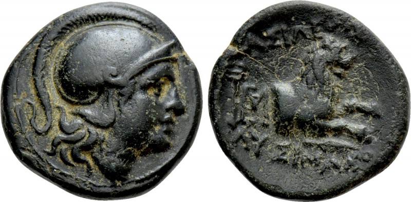 KINGS OF THRACE (Macedonian). Lysimachos (305-281 BC). Ae. 

Obv: Helmeted hea...