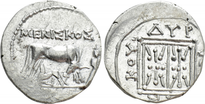 ILLYRIA. Dyrrhachion. Drachm (Circa 250-200 BC). Meniskos and Lykiskos, magistra...