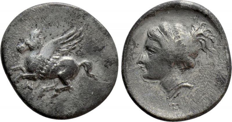 AKARNANIA. Anaktorion. Drachm (Circa 350-300 BC). 

Obv: Pegasos flying left, ...