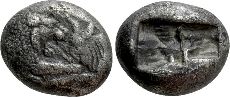 KINGS OF LYDIA. Kroisos (Circa 560-546 BC). 1/3 Siglos. 

Obv: Confronted fore...