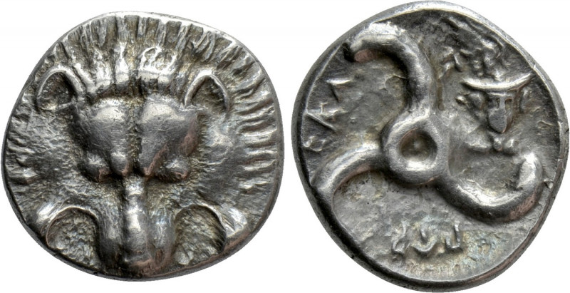 DYNASTS OF LYCIA. Perikles (Circa 380-360 BC). Tetrobol. 

Obv: Facing lion’s ...