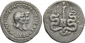 IONIA. Ephesus. Mark Antony with Octavia (39 BC). Cistophorus. Ephesus