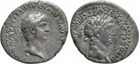 CAPPADOCIA. Caesarea. Nero with Divus Claudius (54-68). Didrachm