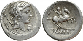 P. CREPUSIUS. Denarius (82 BC). Rome
