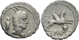 L. PAPIUS. Serrate Denarius (79 BC). Rome
