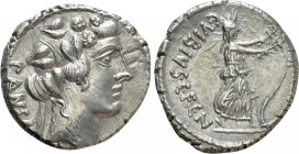 C. VIBIUS C.F. C.N. PANSA CAETRONIANUS. Denarius (48 BC). Rome