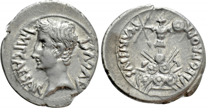 AUGUSTUS (27 BC-14 AD). Denarius. Emerita. P. Carisius, legatus.

Obv: IMP CAE...