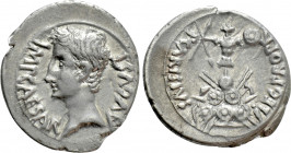 AUGUSTUS (27 BC-14 AD). Denarius. Emerita. P. Carisius, legatus