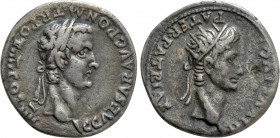 CALIGULA (37-41) with DIVUS AUGUSTUS. Denarius. Lugdunum