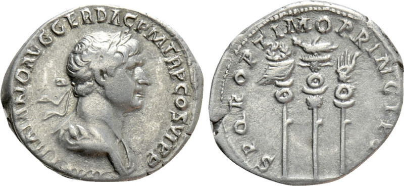 TRAJAN (98-117). Denarius. Rome. 

Obv: IMP TRAIANO AVG GER DAC P M TR P COS V...