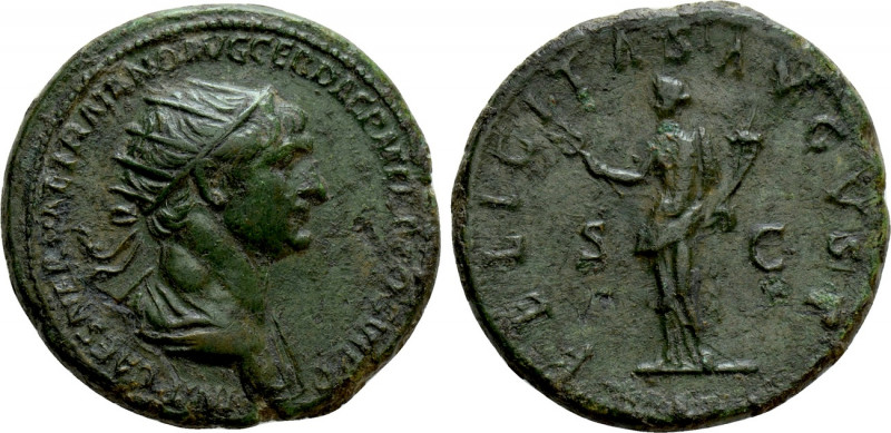 TRAJAN (98-117). Dupondius. Rome. 

Obv: IMP CAES NERVAE TRAIANO AVG GER DAC P...