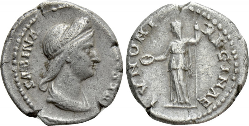 SABINA (Augusta, 128-136/7). Denarius. Rome. 

Obv: SABINA AVGVSTA. 
Draped b...