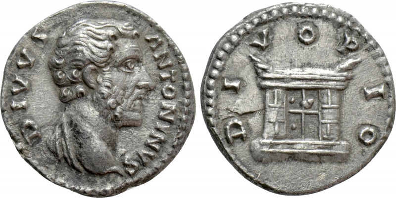 DIVUS ANTONINUS PIUS (Died 161). Denarius. Rome. Struck under Marcus Aurelius. ...