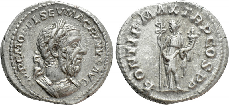 MACRINUS (217-218). Denarius. Rome. 

Obv: IMP C M OPEL SEV MACRINVS AVG. 
La...