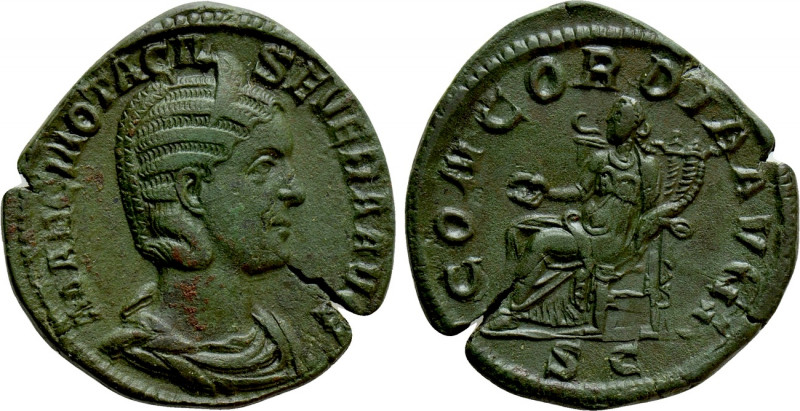 OTACILIA SEVERA (Augusta, 244-249). Sestertius. Rome. 

Obv: MARCIA OTACIL SEV...