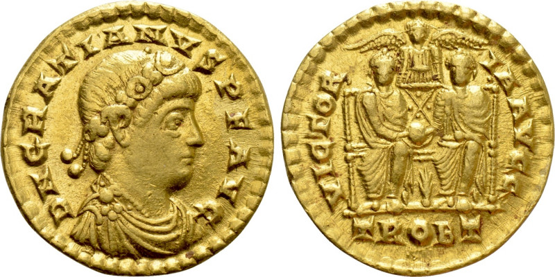 GRATIAN (367-383). GOLD Solidus. Treveri. 

Obv: D N GRATIANVS P F AVG. 
Diad...