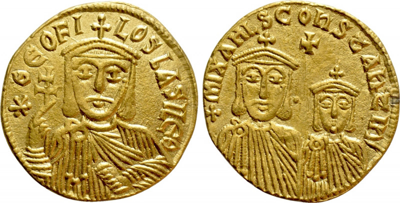 THEOPHILUS with CONSTANTINE and MICHAEL II (829-842). GOLD Solidus. Constantinop...