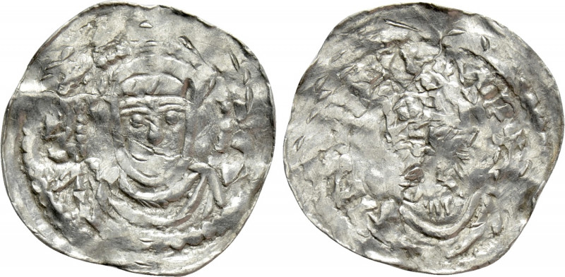 GERMANY. Swabia. Konrad II (1024-1029). Denar. Strasbourg. 

Obv: Crowned head...