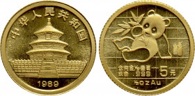 CHINA. People's Republic. GOLD 5 Yuan (1989). Panda series