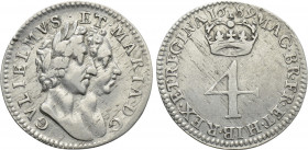 GREAT BRITAIN. William III and Mary II (1689-1694). 4 Pence (1689)
