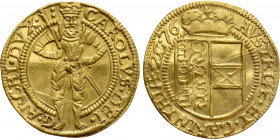 HOLY ROMAN EMPIRE. Karl (1564-1590). GOLD Ducat (1576). Klagenfurt