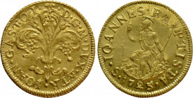 ITALY. Firenze. Giovanni Gastone de Medici (1723-1737). GOLD Zecchino or Fiorino (1725)