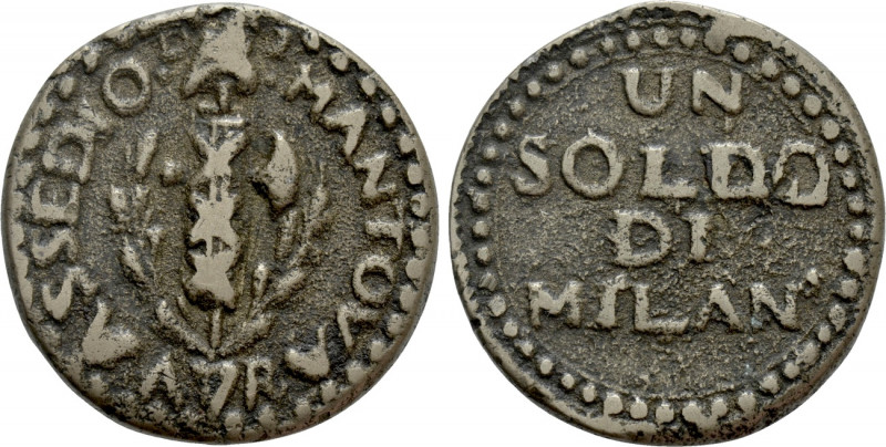 ITALY. Mantua. Cu Soldo. Milan (Dated dated Year 7 of the French Republic = 1799...