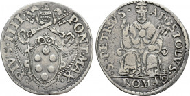 ITALY. Papal States. Pius IV (1559-1565). Testone. Rome