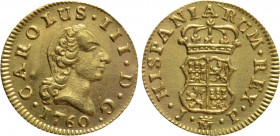 SPAIN. Carlos III (1759-1788). GOLD 1/2 Escudo (1760-JP). Madrid