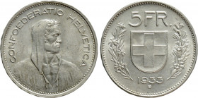 SWITZERLAND. 5 Francs (1933-B). Bern