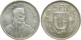 SWITZERLAND. 5 Francs (1937-B). Bern