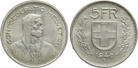 SWITZERLAND. 5 Francs (1948-B). Bern