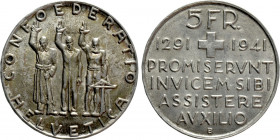 SWITZERLAND. 5 Francs (1941-B). Bern. 650th Anniversary of the Confederation