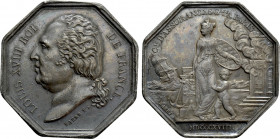 FRANCE. Louis XVIII (1814-1824). Octagonal Jeton (1818)